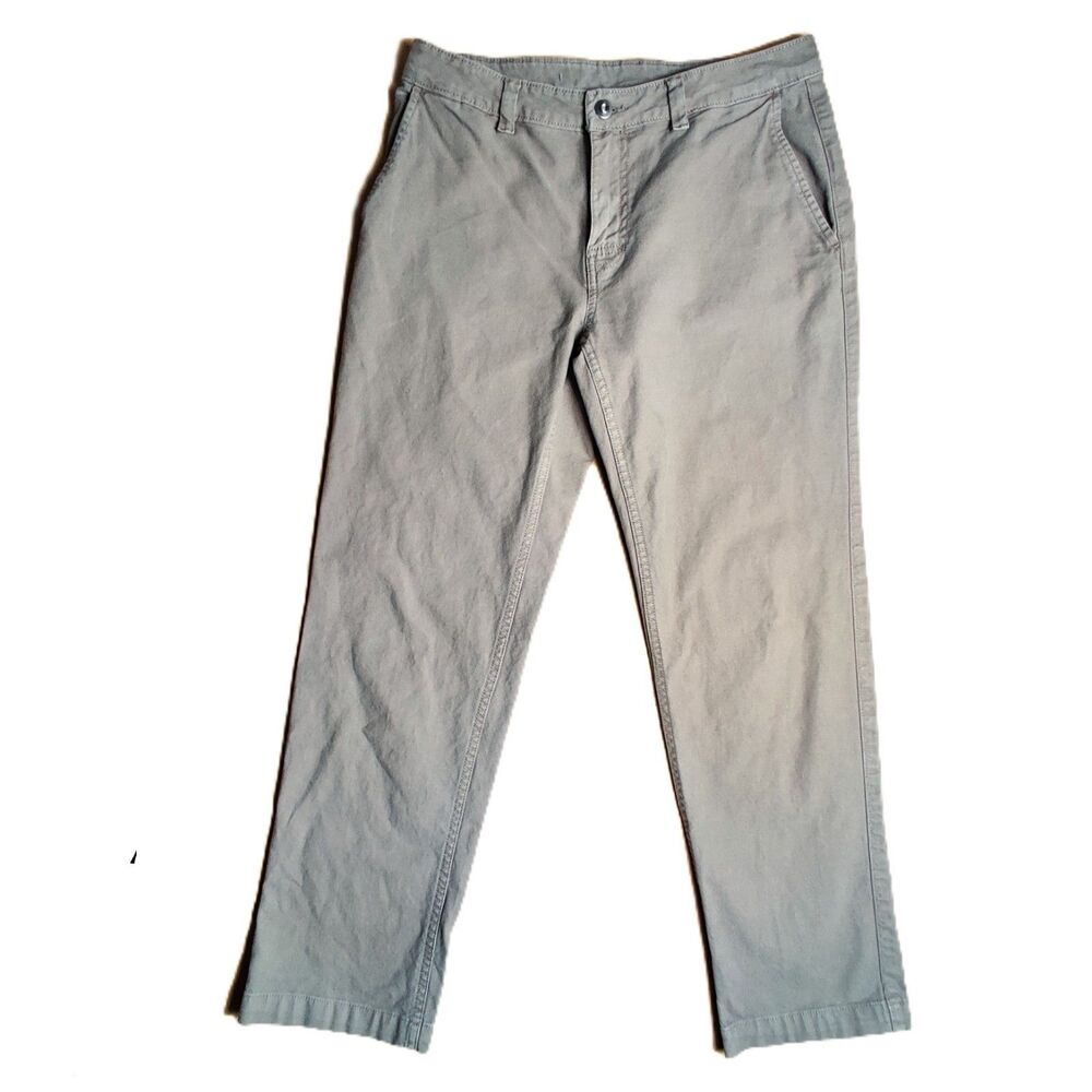 prAna Organic Cotton Pants Womens 6/28 Gray Stretch Straight Casual